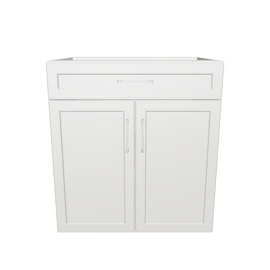 29" Wide Base Cabinet With Drawer On Top - Painted Doors