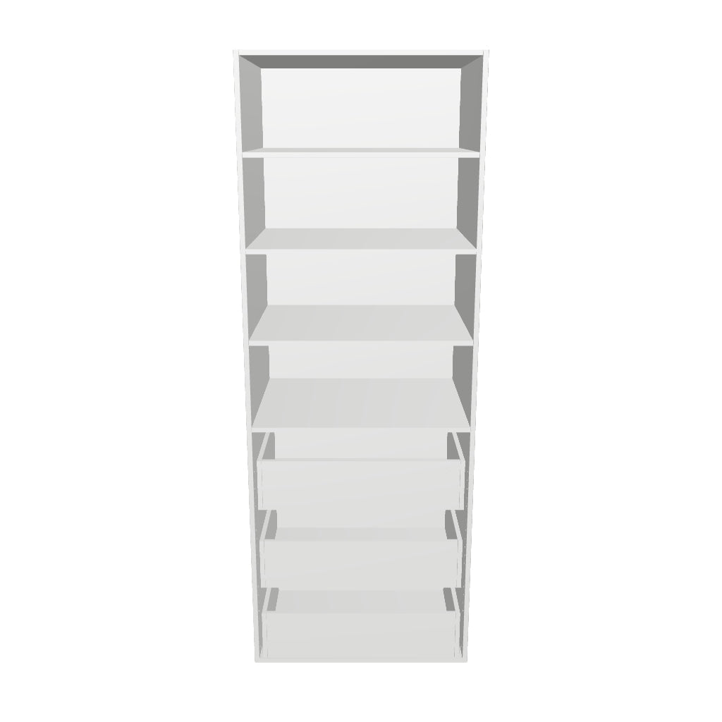 30" Wide Tall Pantry Cabinet - With Drawers - Thermofoil Doors