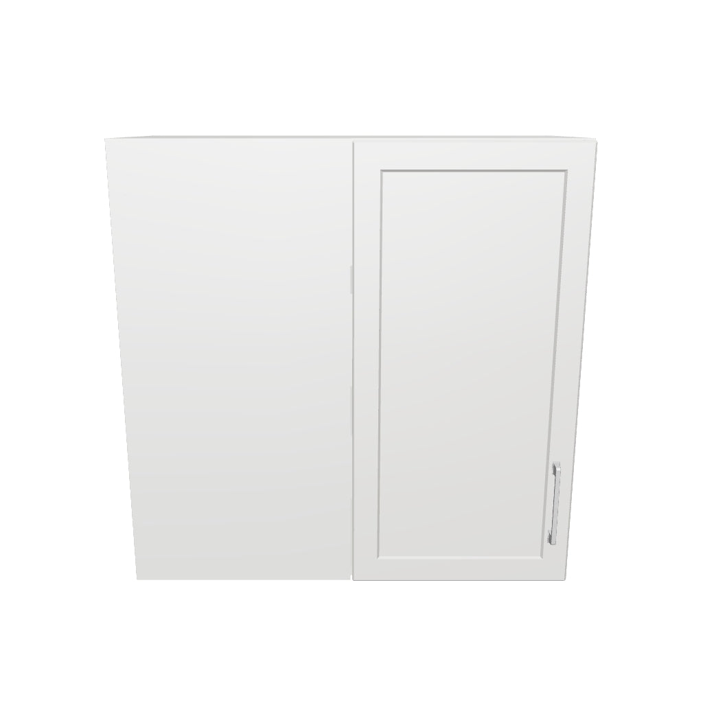 30" Wide 30" High Blind Corner Wall Cabinet - Door on Right Side - Painted Doors