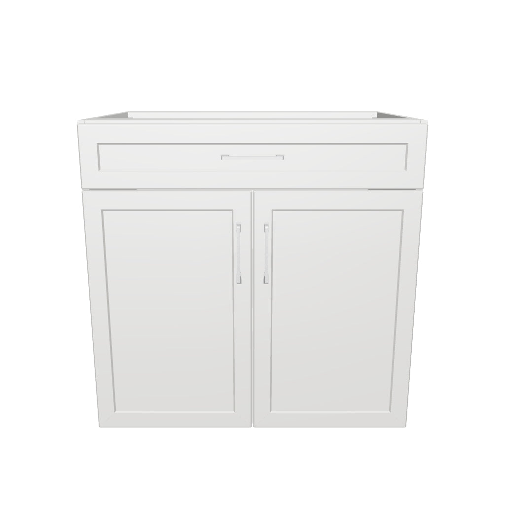 32" Wide Base Cabinet With Drawer On Top - Painted Doors