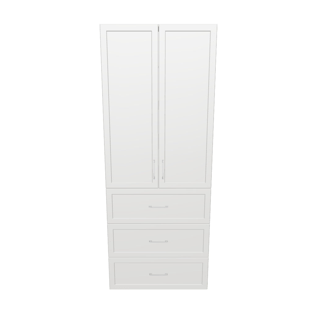 32" Wide Tall Pantry Cabinet - With Drawers - Thermofoil Doors