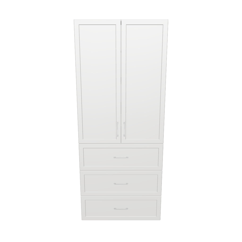 34" Wide Tall Pantry Cabinet - With Drawers - Thermofoil Doors