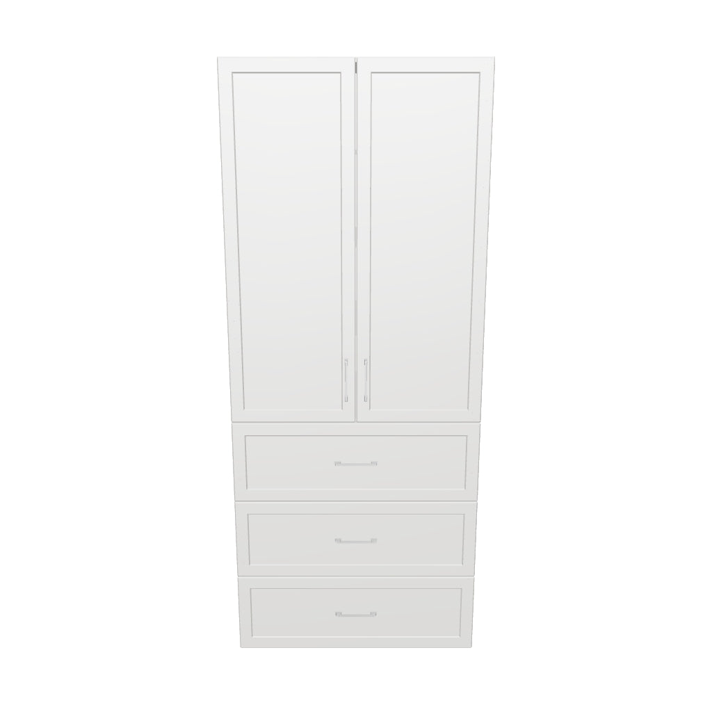 34" Wide Tall Pantry Cabinet with Drawers - Painted Doors