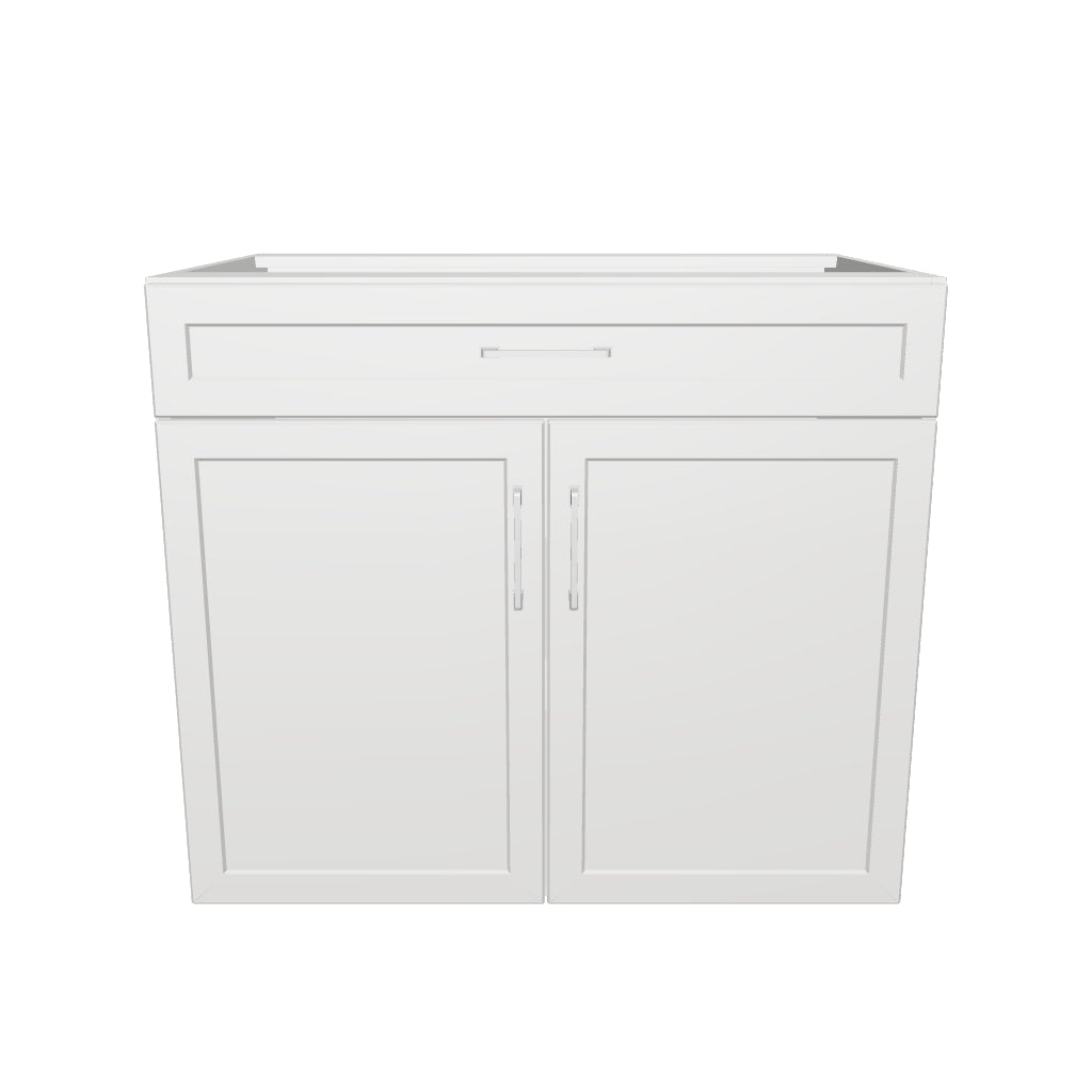 36" Wide Base Cabinet With Drawer On Top - Painted Doors