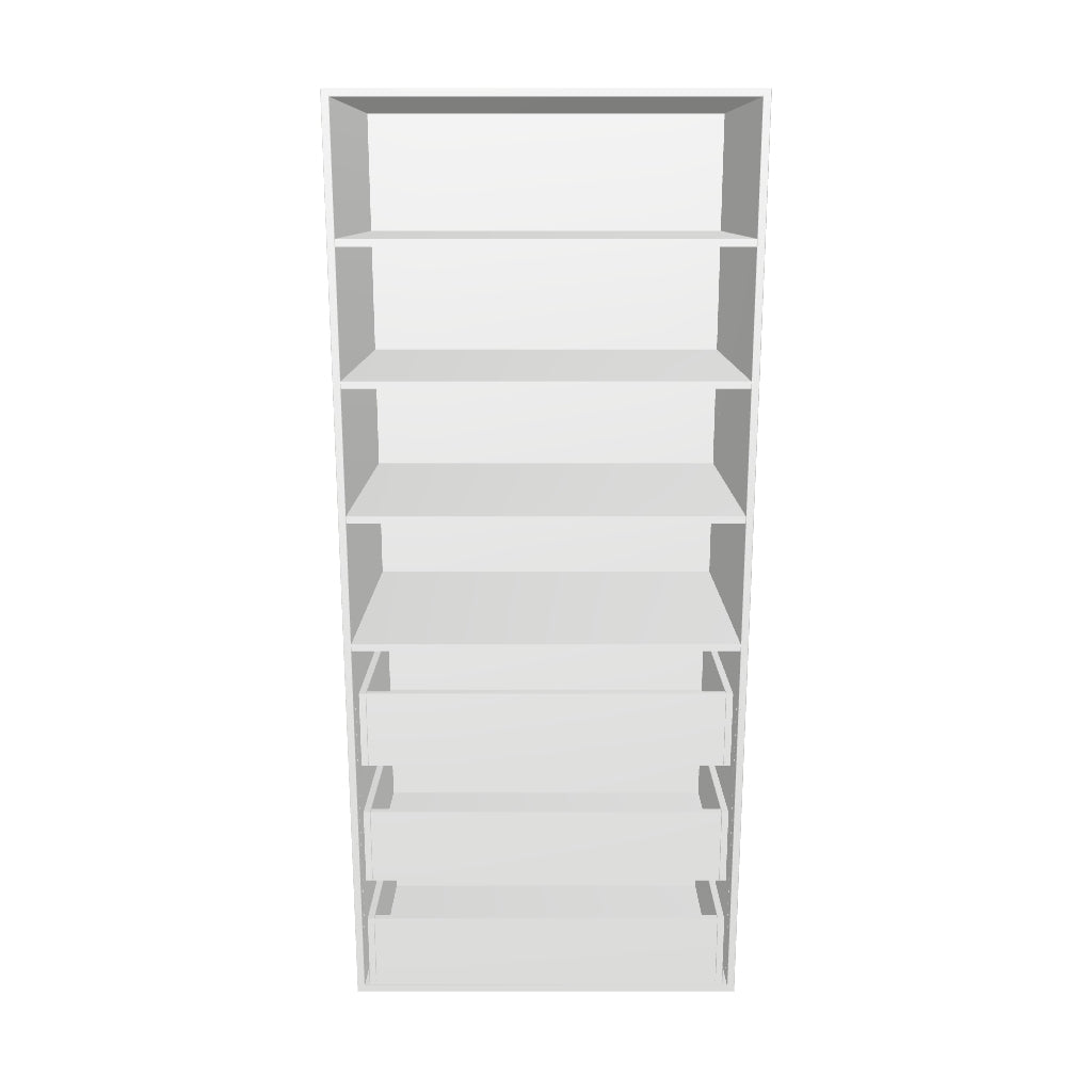 36" Wide Tall Pantry Cabinet - With Drawers - Thermofoil Doors