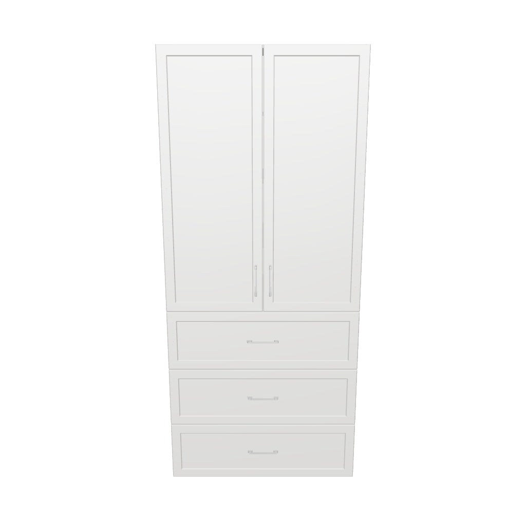 35" Wide Tall Pantry Cabinet with Drawers - Painted Doors