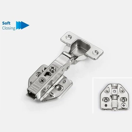 105 Degree Full Overlay Soft Closing Hinge with mounting plate Screw, 5/8 Inch - RTI CABINETS